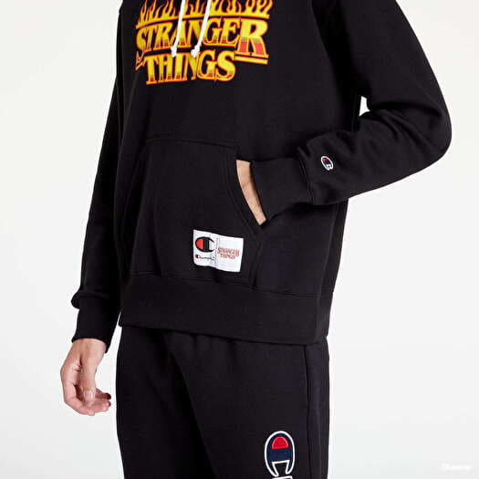 X stranger things hoodie black on sale