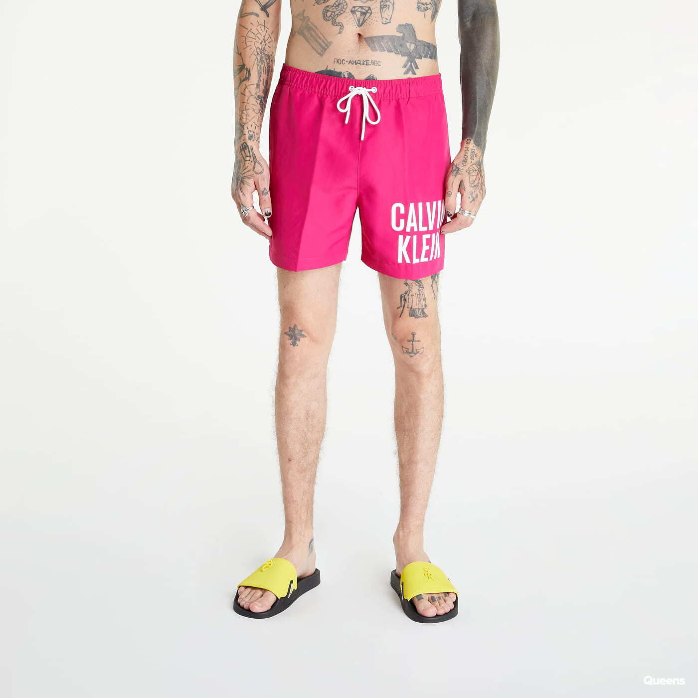 Plavky Calvin Klein Medium Drawstring Swim Shorts Intense Power Pink