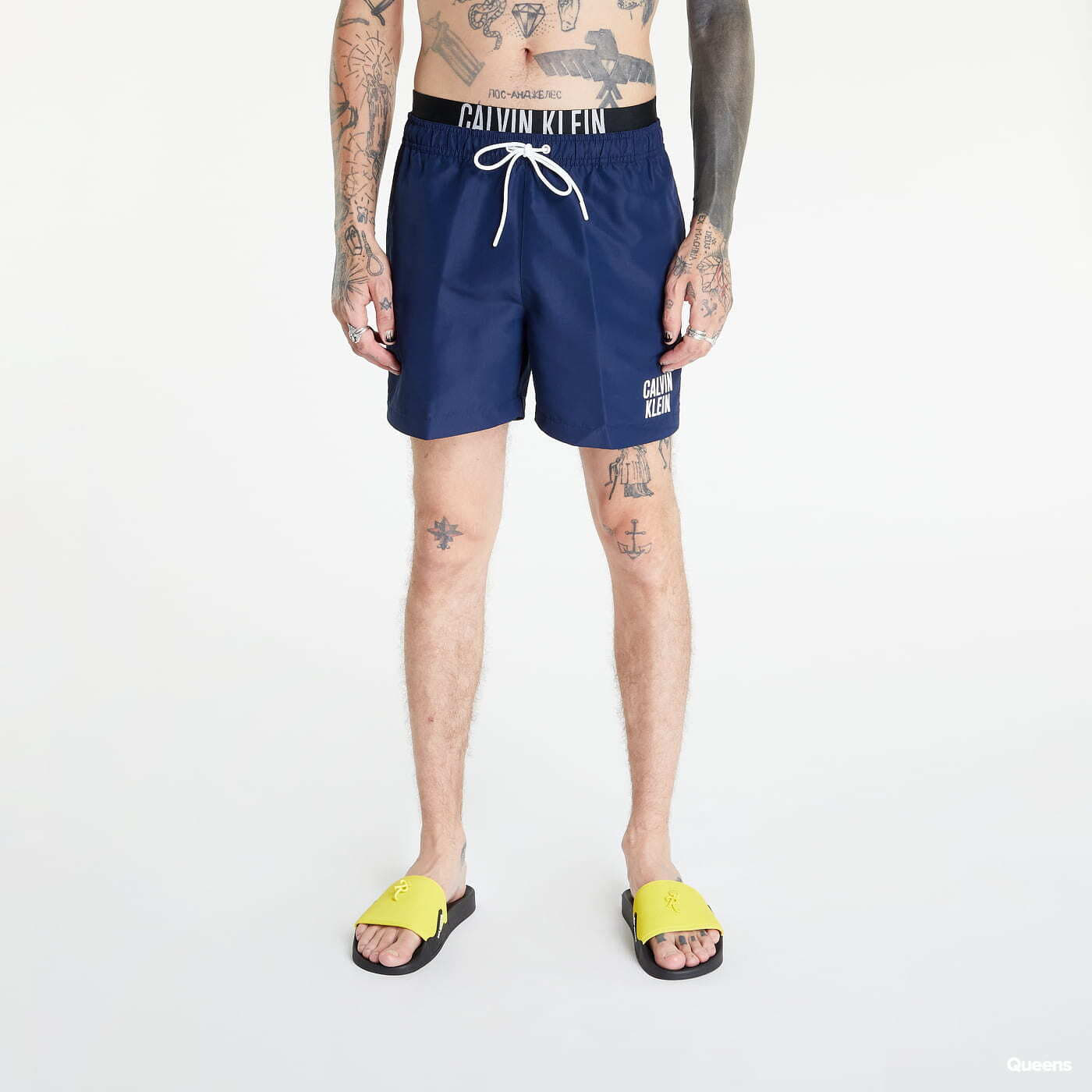 Costum de baie Calvin Klein Double Waistband Swim Shorts Intense Power navy