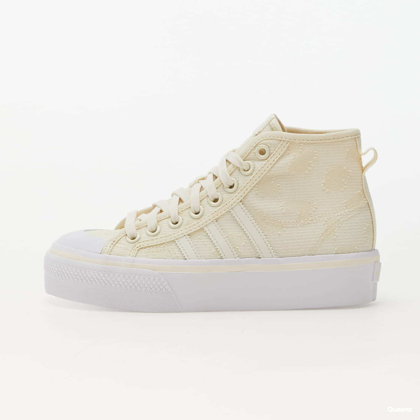 Încălțăminte și sneakerși pentru femei adidas Originals Nizza Platform Mid W Cream White/ Cream White/ Cloud White