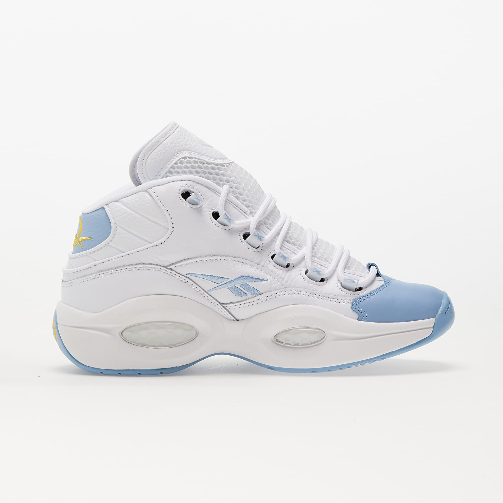 Men's sneakers and shoes Reebok Question Mid Soft White/ Flux Blue/ Toxic Yellow
