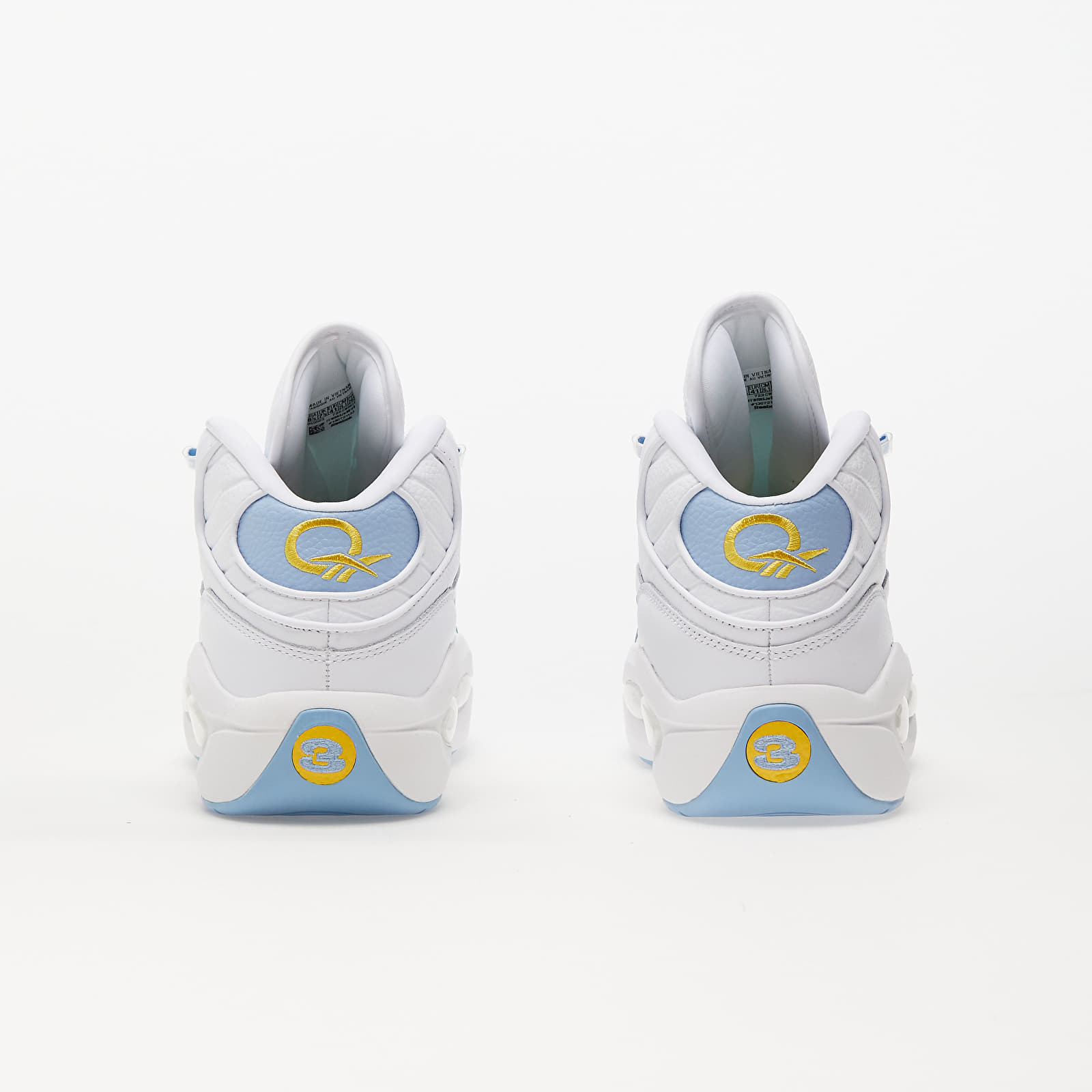 Men's sneakers and shoes Reebok Question Mid Soft White/ Flux Blue/ Toxic Yellow