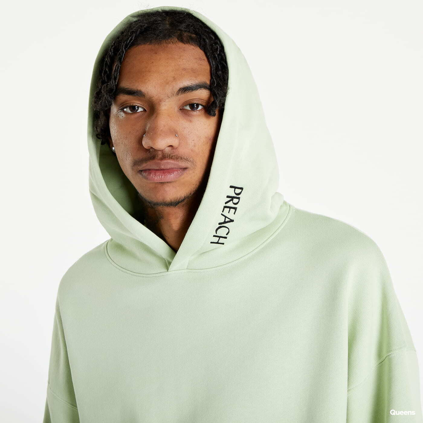 Mikiny PREACH Oversized Polaroid Hoodie Green