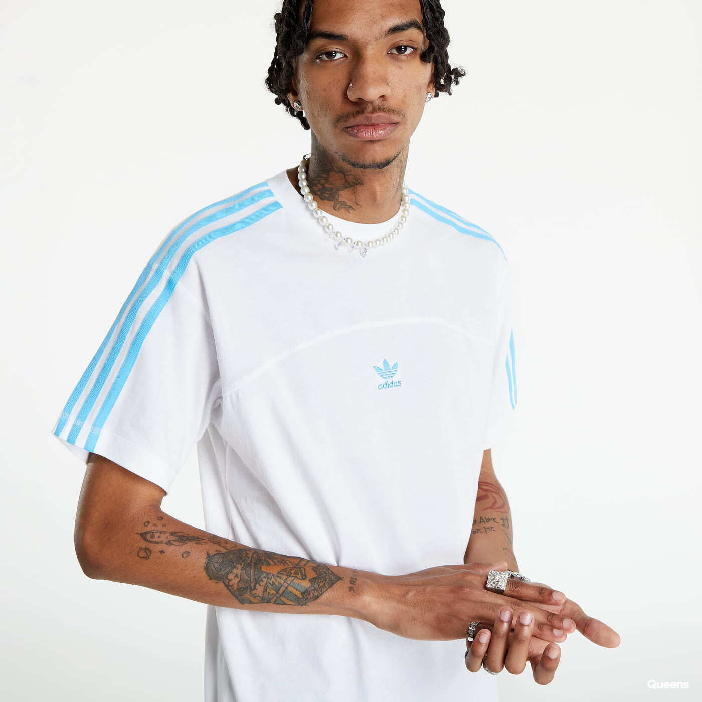 T-särgid adidas Originals Blocked 3-Stripes Tee White