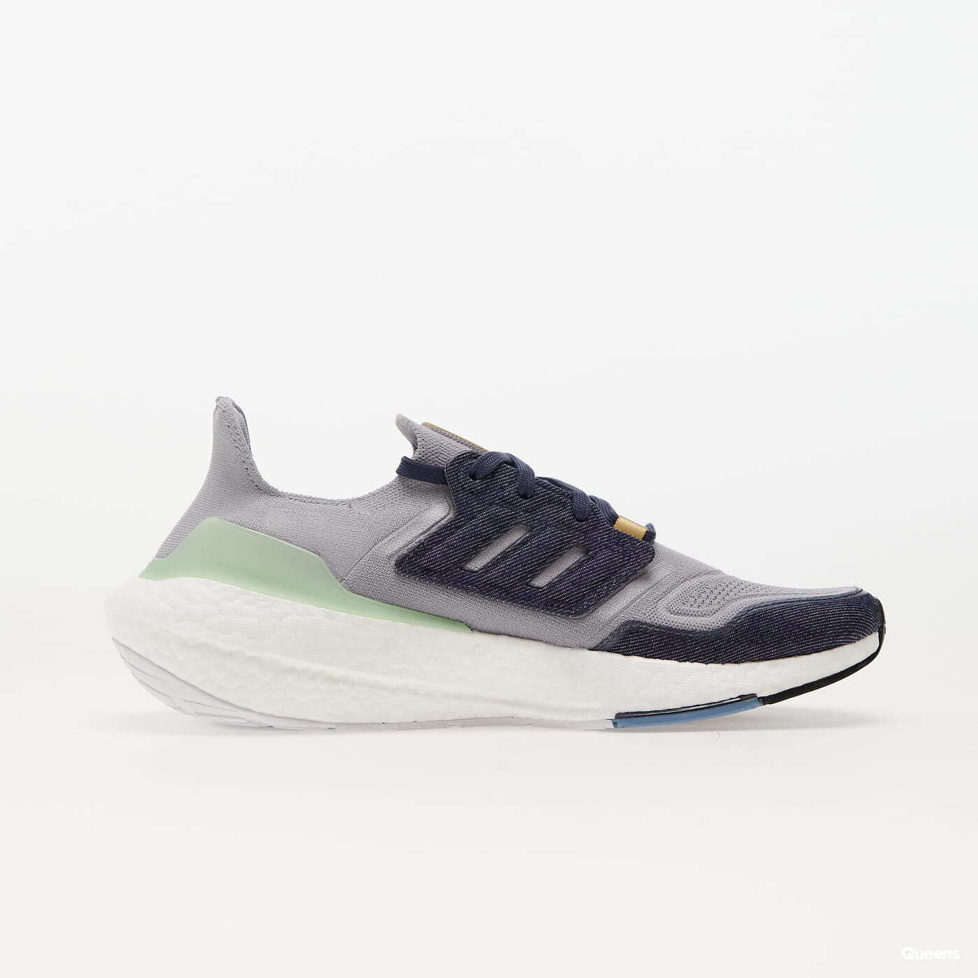 Pánske tenisky a obuv adidas Performance UltraBOOST 22 Halo Silver/ Shale Navy/ Linen Green