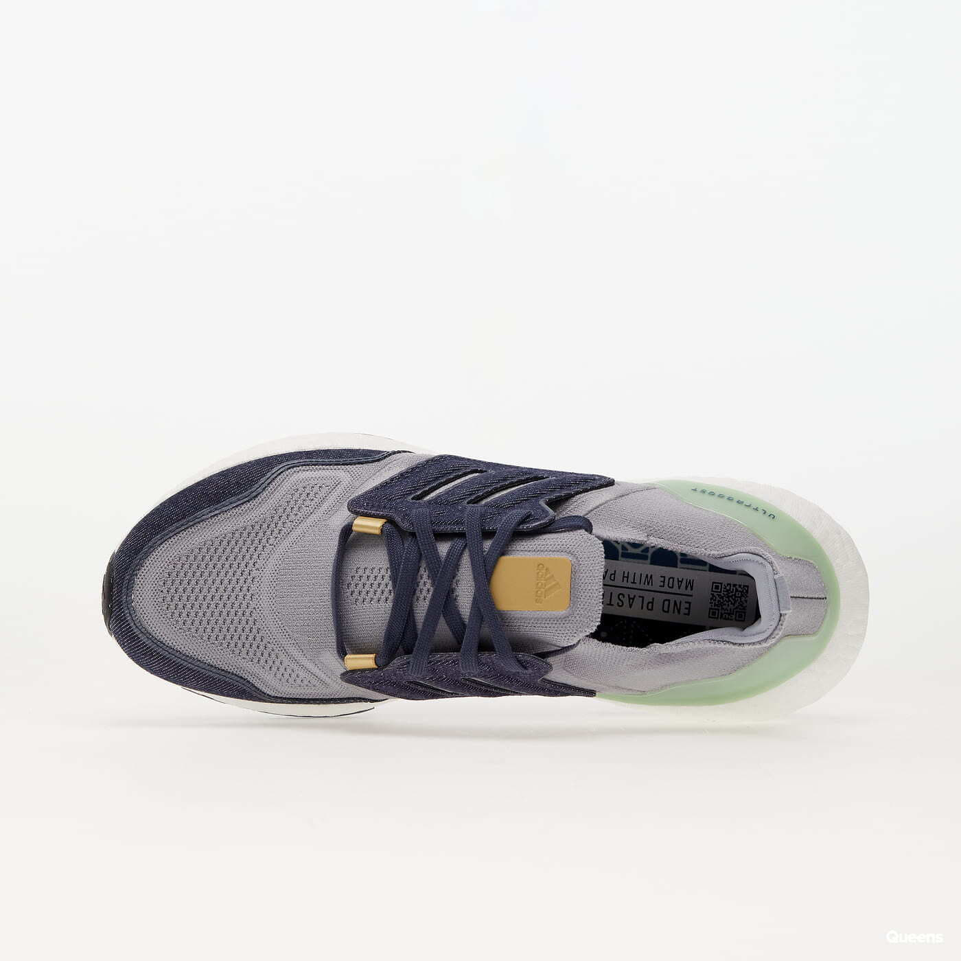 Pánske tenisky a obuv adidas Performance UltraBOOST 22 Halo Silver/ Shale Navy/ Linen Green