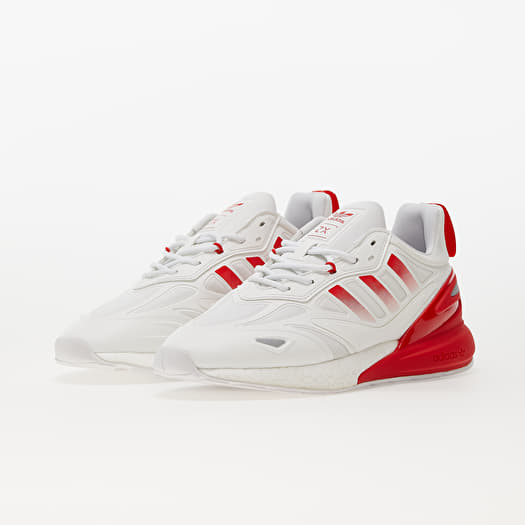 Herren Sneaker und Schuhe adidas Originals ZX 2K BOOST 2.0 Ftw White/  Silver Metalic/ Vivid Red | Queens