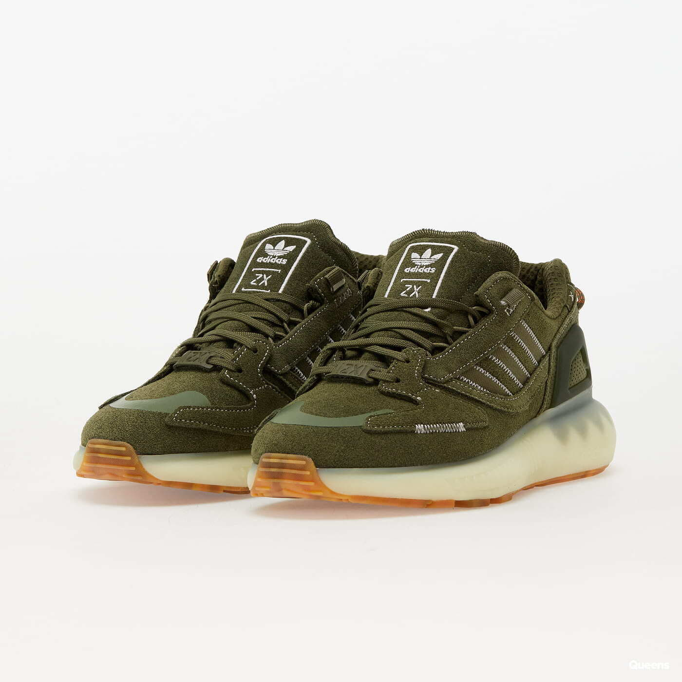 Men s sneakers and shoes adidas Originals ZX 5K BOOST Focus Olive Off White Ecru Tint Queens