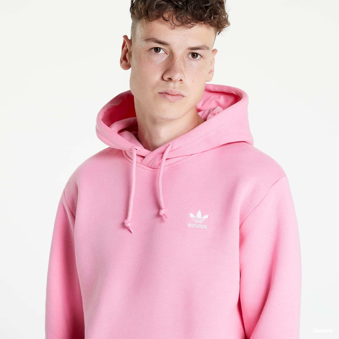 Adidas hoodie trefoil pink deals