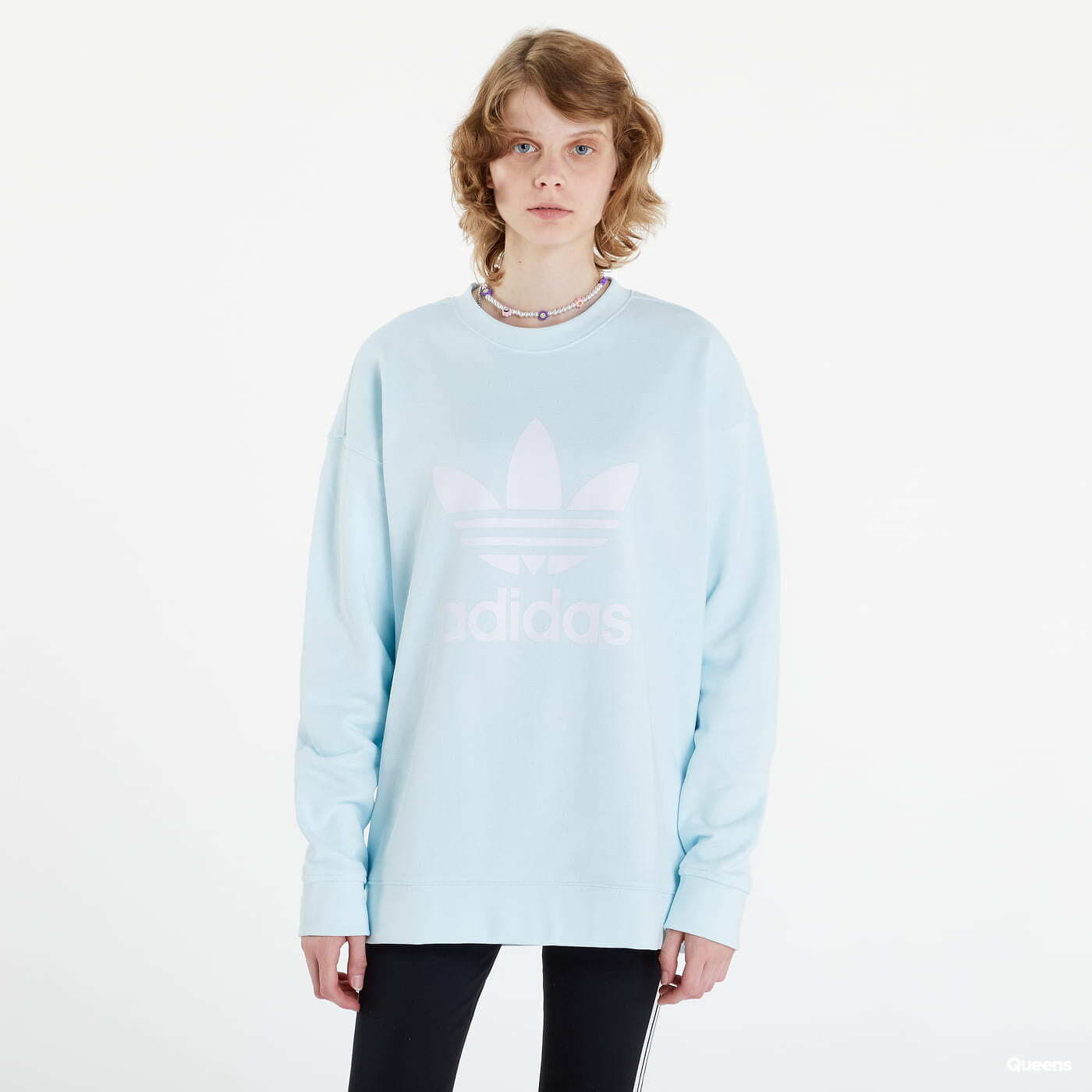 Light blue adidas sweatshirt womens sales