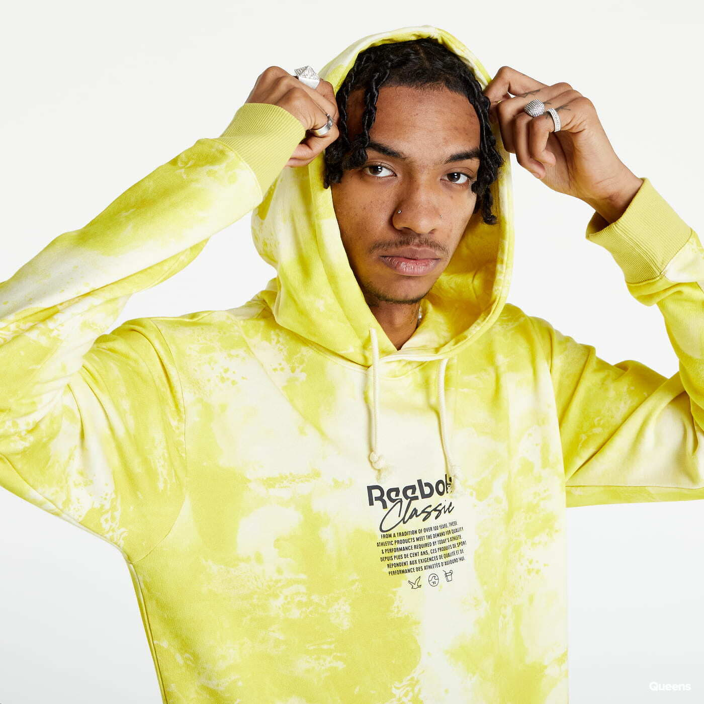 Reebok hoodie on sale mens yellow