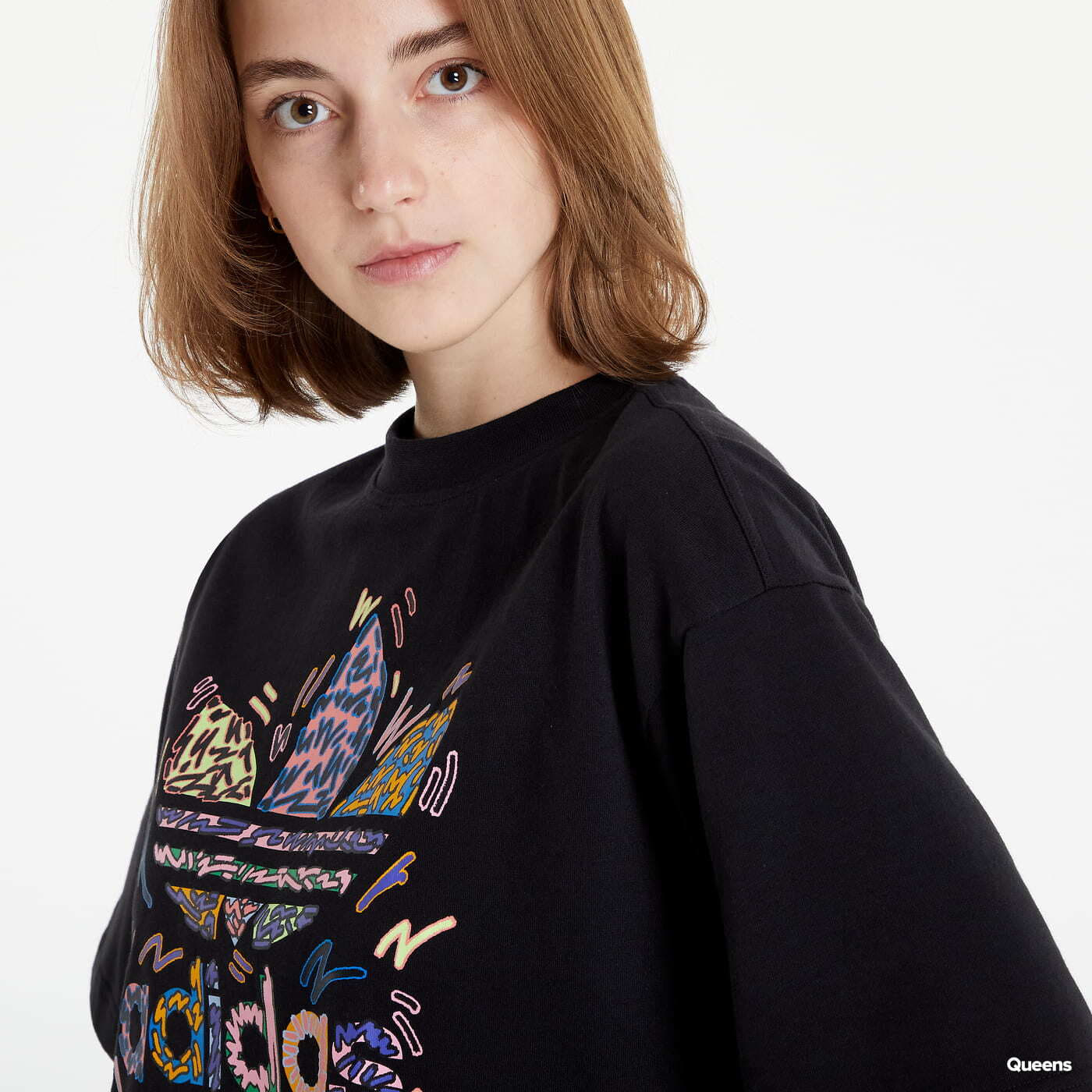 T-shirts adidas Originals Love Unites Crop-Trefoil Black