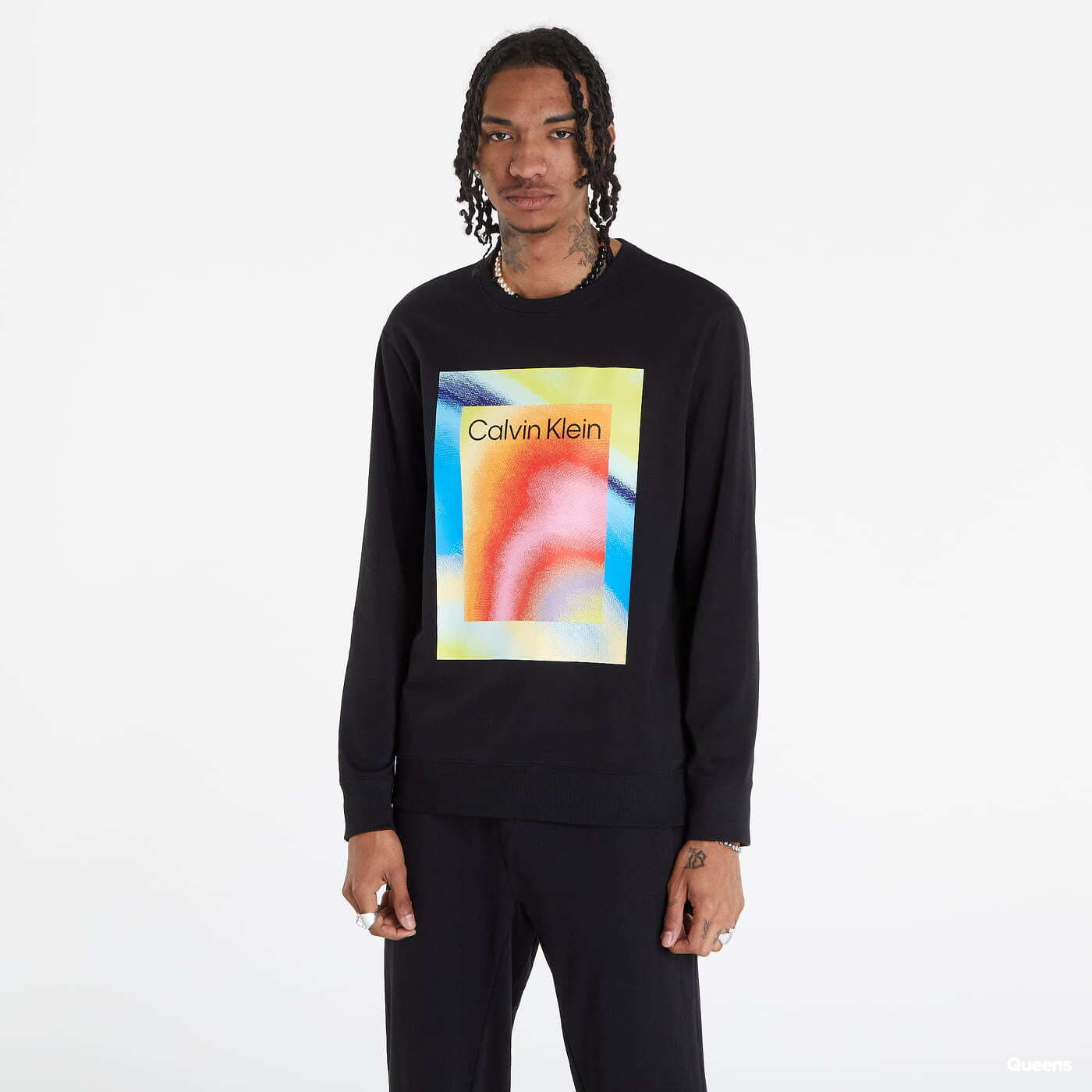 Calvin klein logo crew neck sweatshirt hot sale