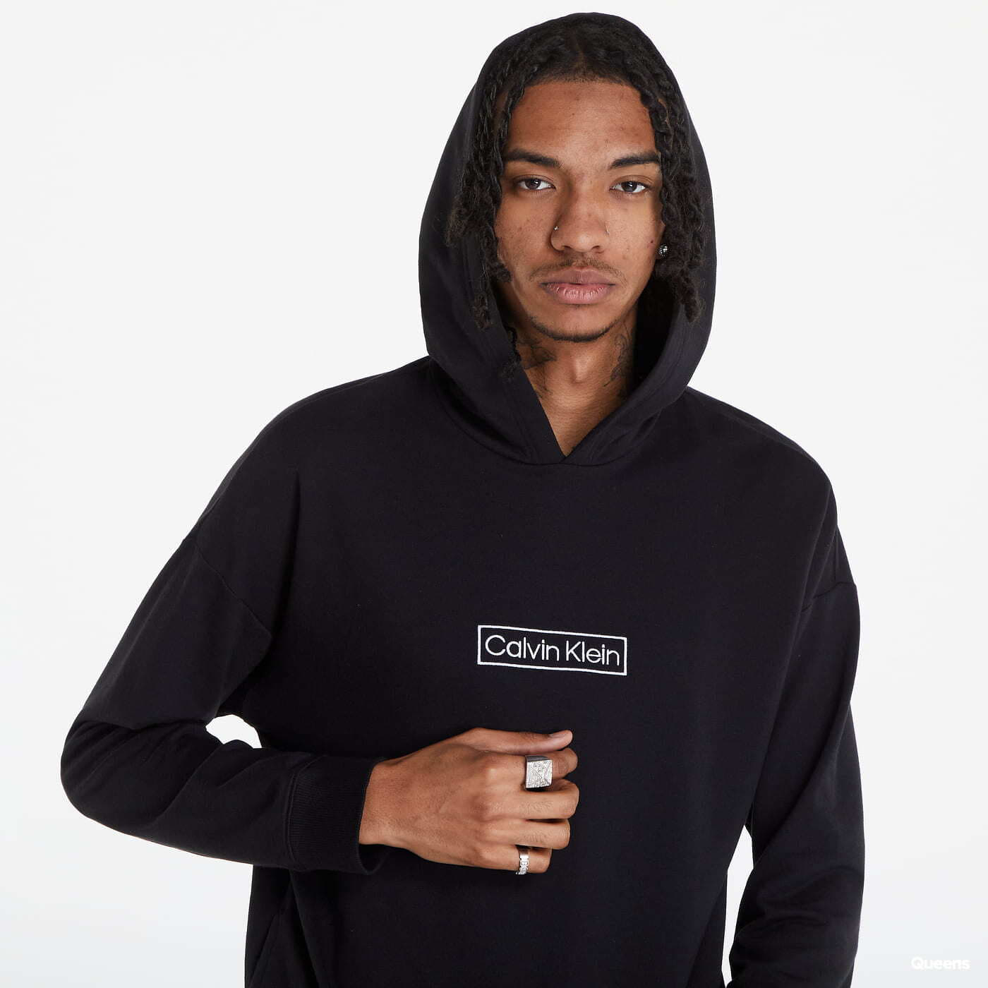 Calvin klein box logo hoodie online