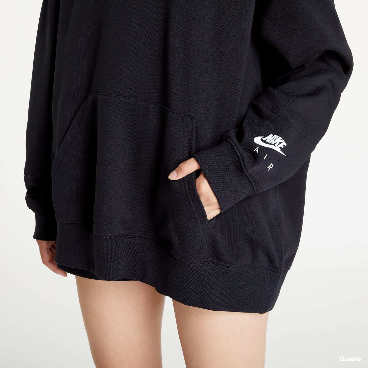 Mikiny Nike NSW Air Fleece Hoodie Black/ Black/ White