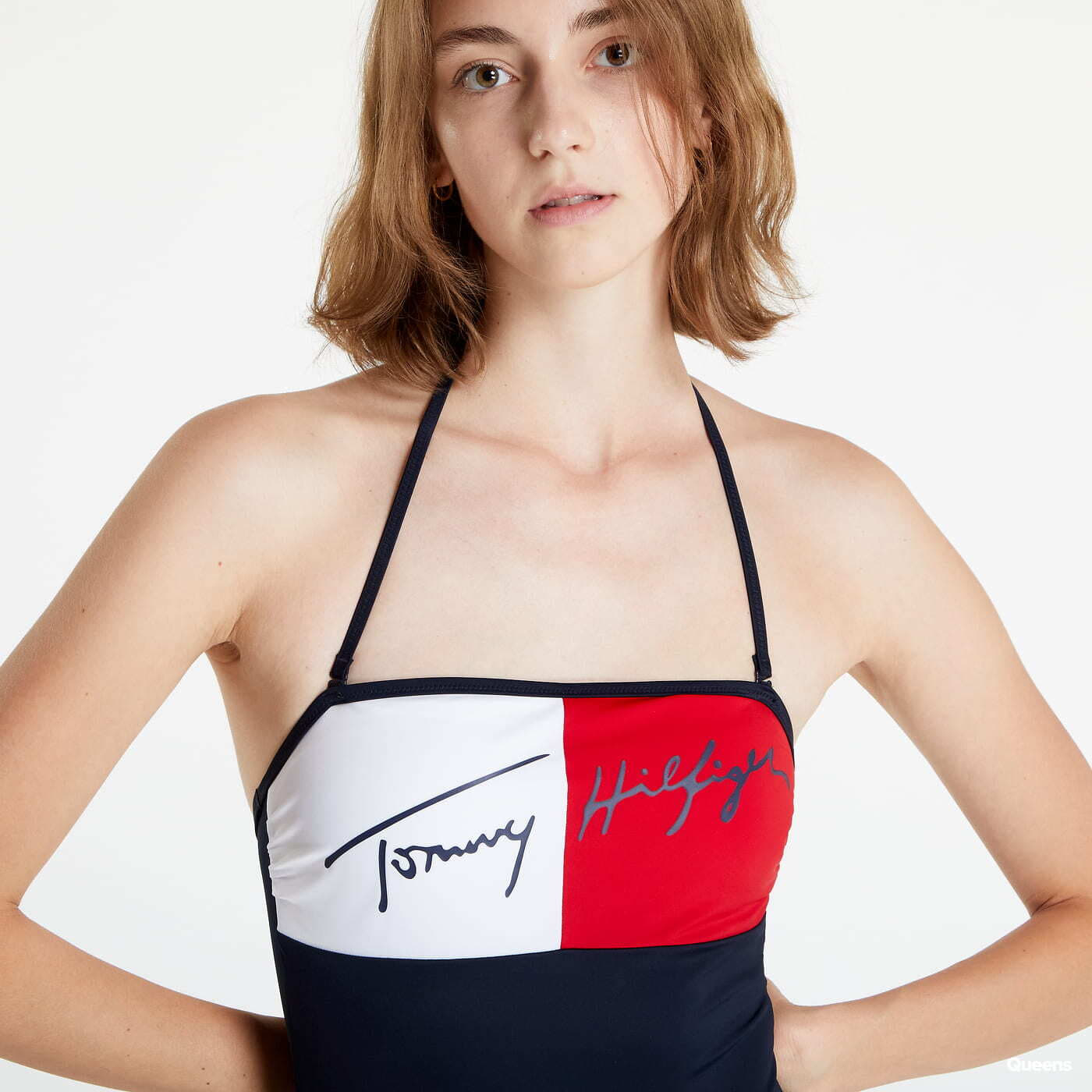 Zwemkleding Tommy Hilfiger Bandeau One Piece Swimsuit Navy