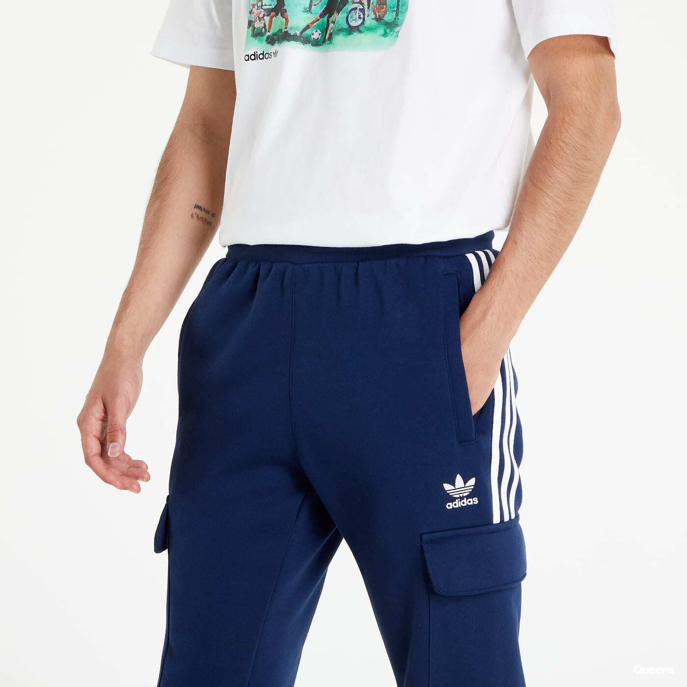Tepláky adidas Originals 3 Stripe Cargo Pants Navy