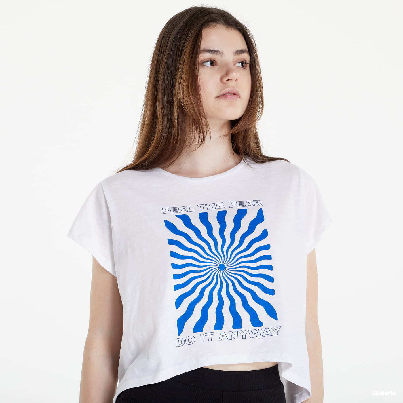 Oberteile Noisy May Semi Cropped Top White