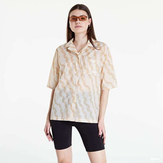 Tričko Reebok Classics Summer Waves Print Collared T-Shirt Beige