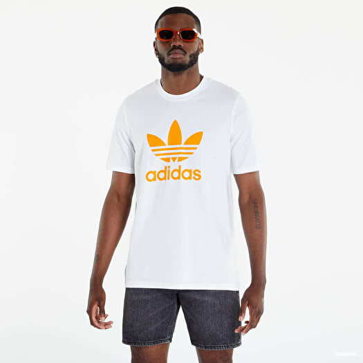 Adidas trefoil tee white online
