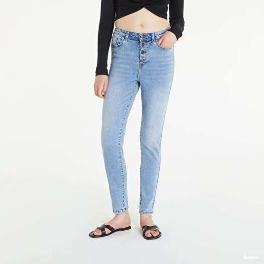 Jeans Noisy May Agnes HW Ankle Button Skinny Jeans Blue