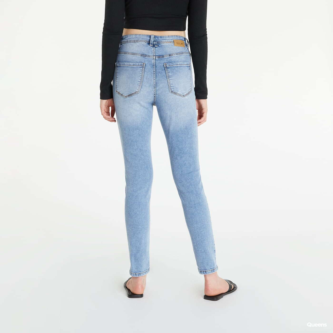 Džíny Noisy May Agnes HW Ankle Button Skinny Jeans Blue