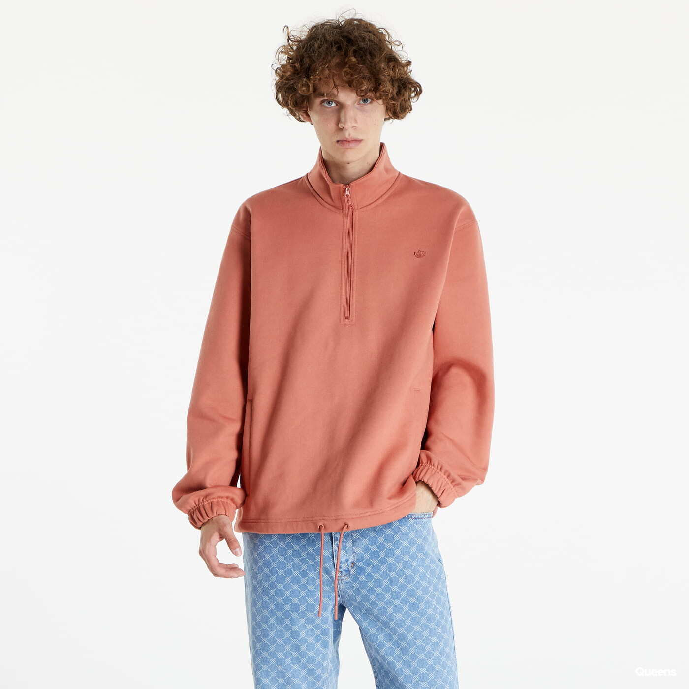 Sudaderas adidas Originals Adicolor Contempo Half-Zip Crew Sweatshirt Brown