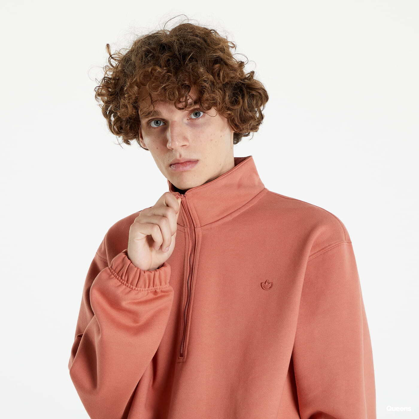 Sudaderas adidas Originals Adicolor Contempo Half-Zip Crew Sweatshirt Brown