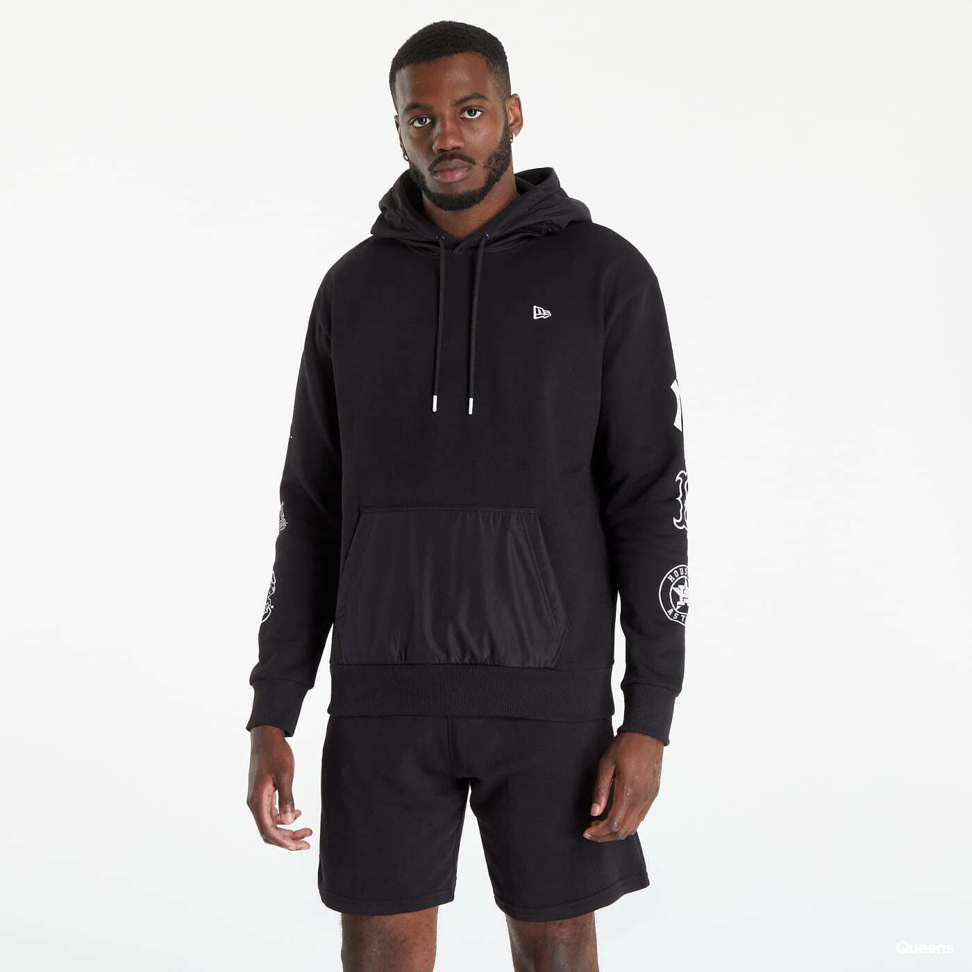 Dukserice New Era Multi Logo Sleeve Hoodie Black