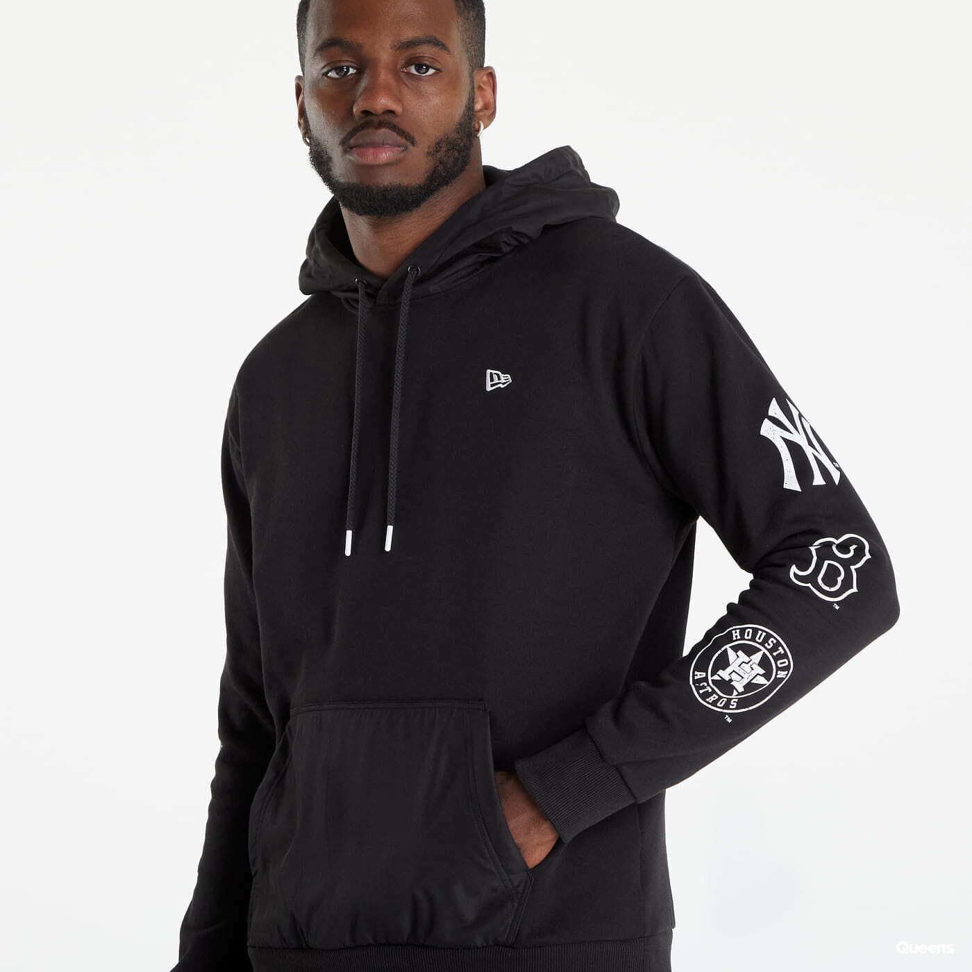 Dukserice New Era Multi Logo Sleeve Hoodie Black
