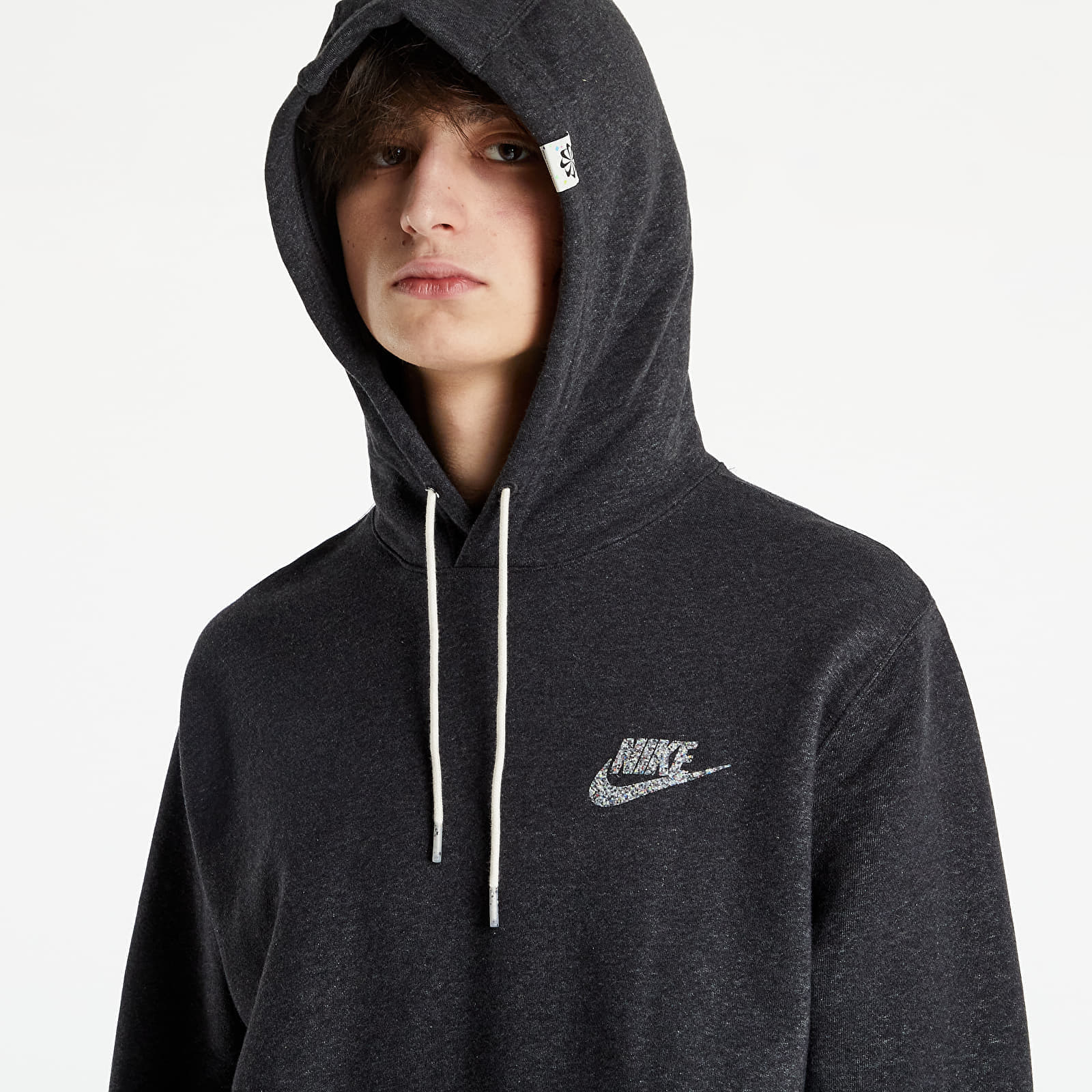 Регланы и толстовки Nike NSW Revival Fleece Pullover Hoodie C Black/ White