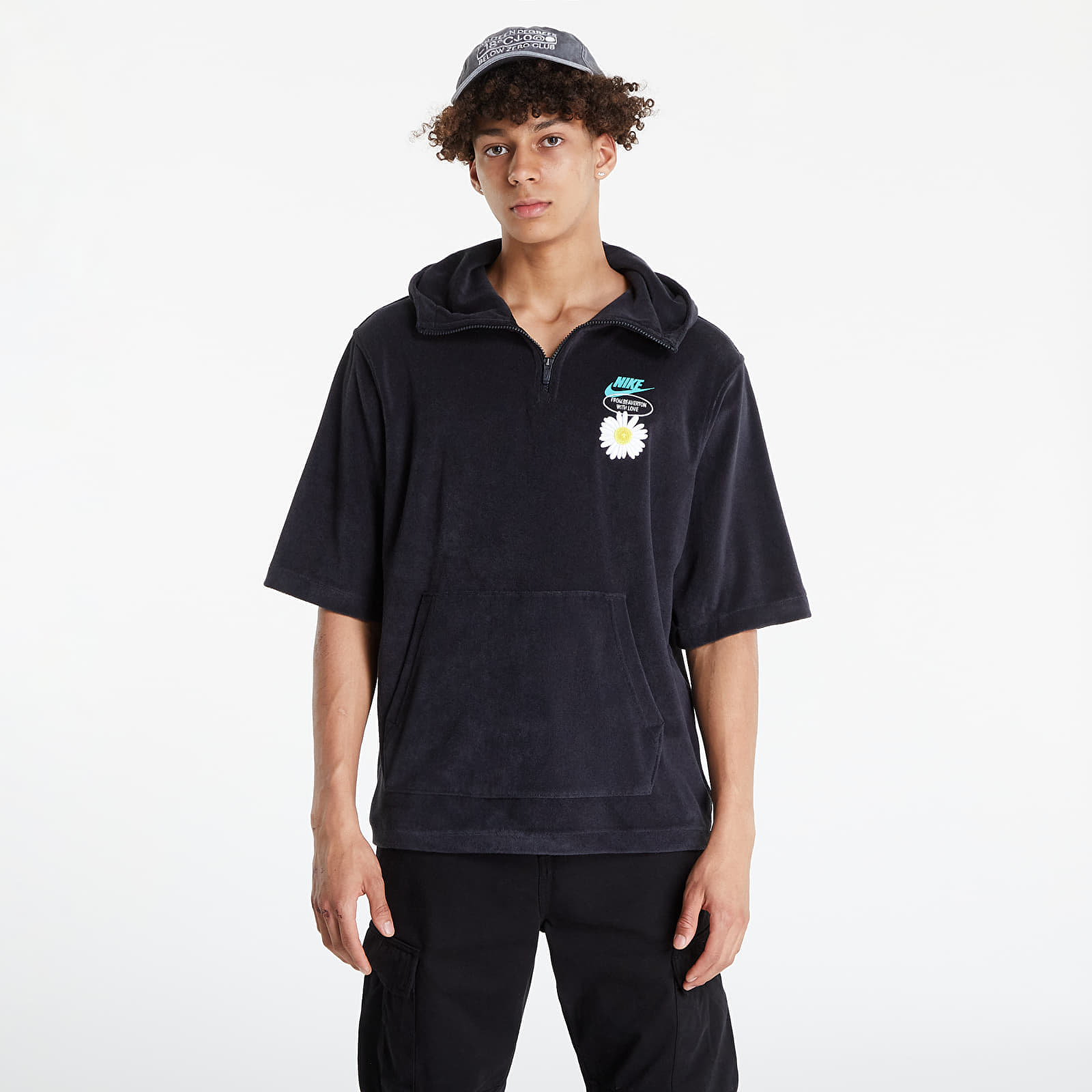 Black nike short sleeve hoodie shop