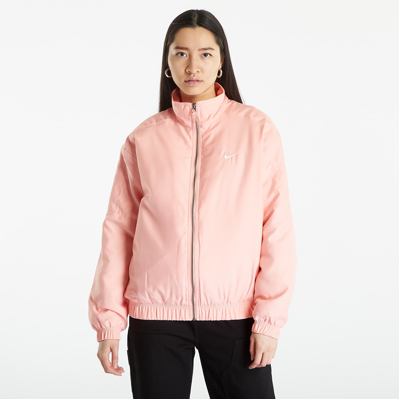 Bundy Nike Solo Swoosh Satin Bomber Jacket Pink