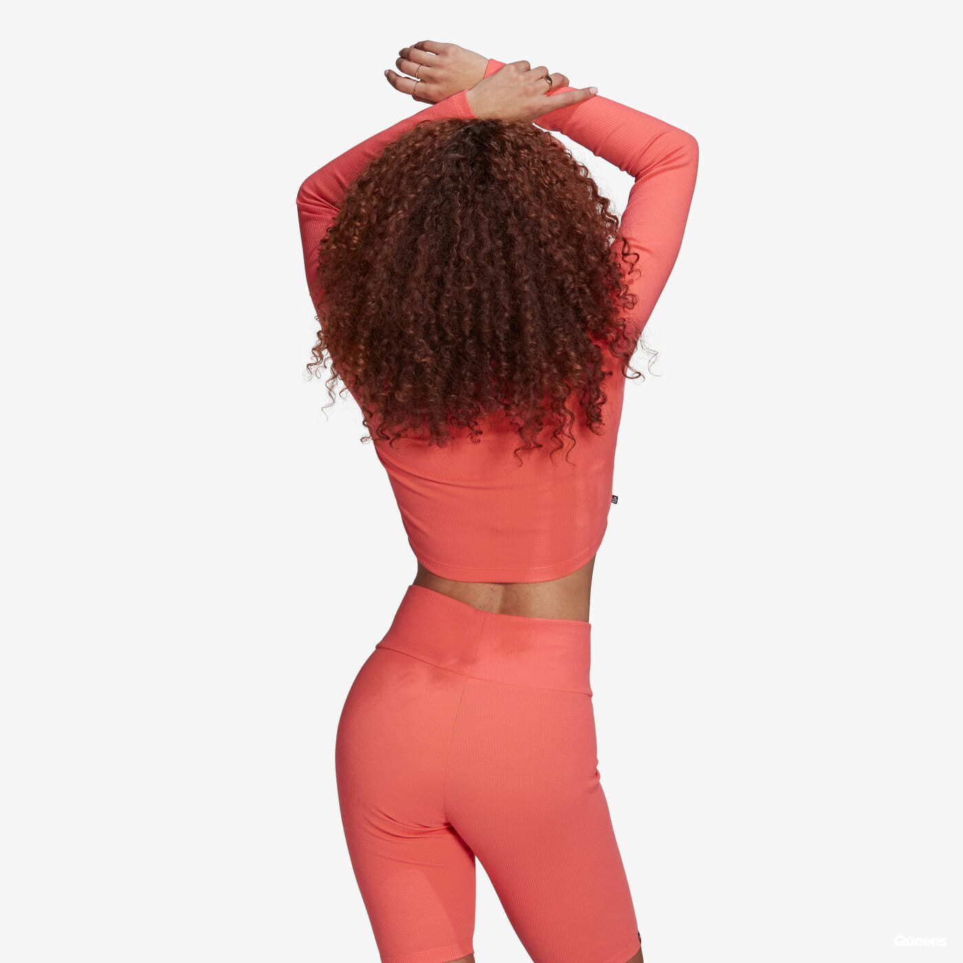 Tričká adidas Originals Cropped 2 Colored Rib Long Sleeve Top Semi Turbo/ Bright Orange