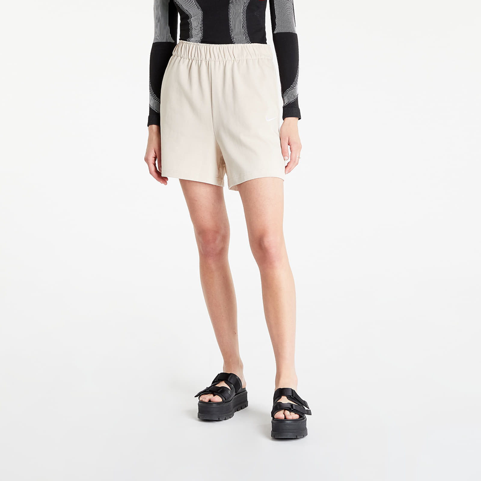 Šortky Nike Women's Jersey Shorts Sanddrift/ White