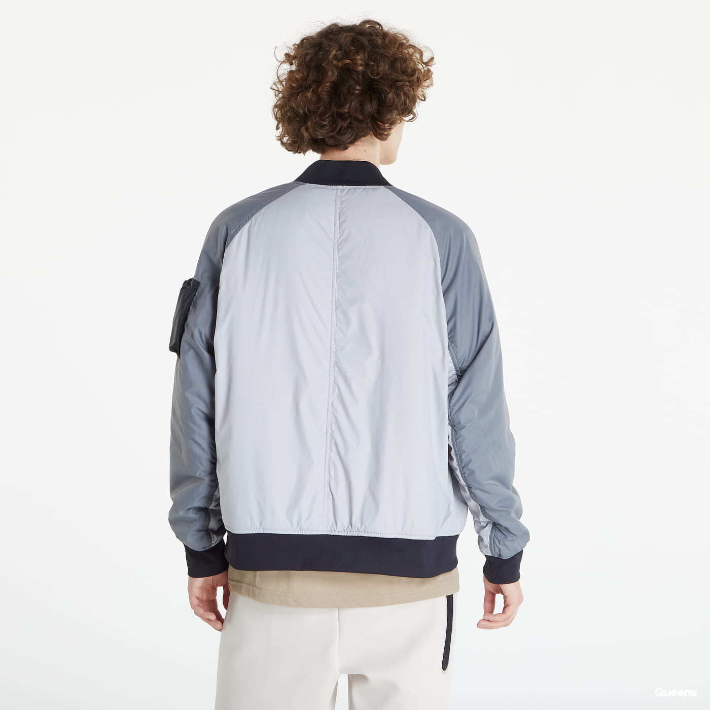 Nike grey bomber jacket hot sale