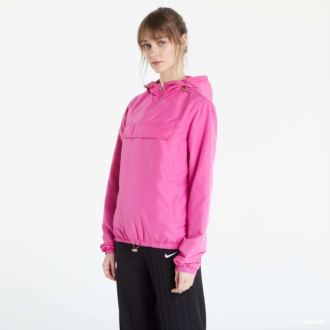 Větrovky Urban Classics Ladies Pull Over Jacket Pink