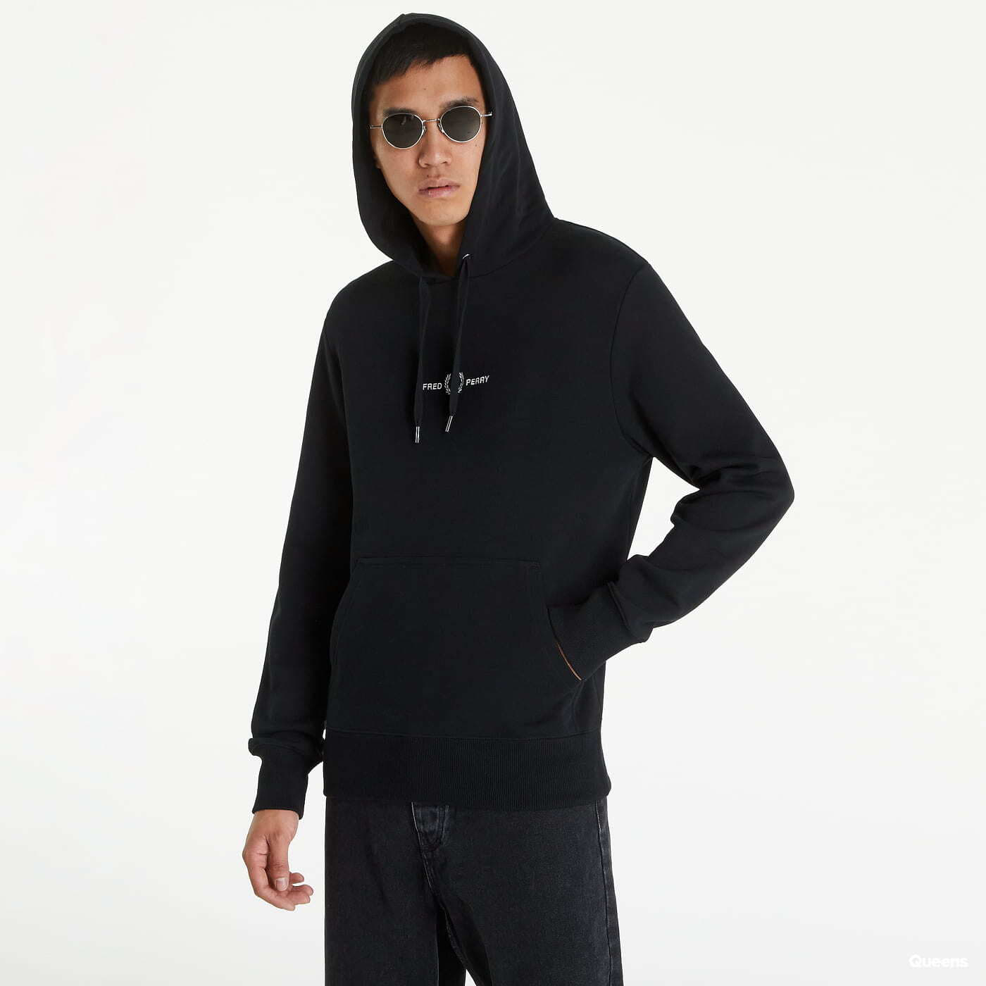 Hoodies and sweatshirts FRED PERRY Embroidered Hooded Sweatshirt Black