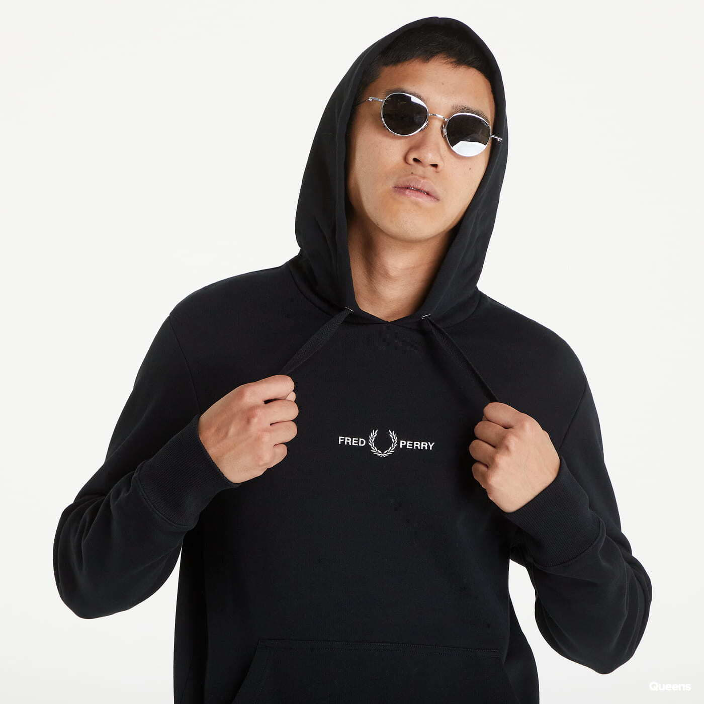 Hoodies and sweatshirts FRED PERRY Embroidered Hooded Sweatshirt Black