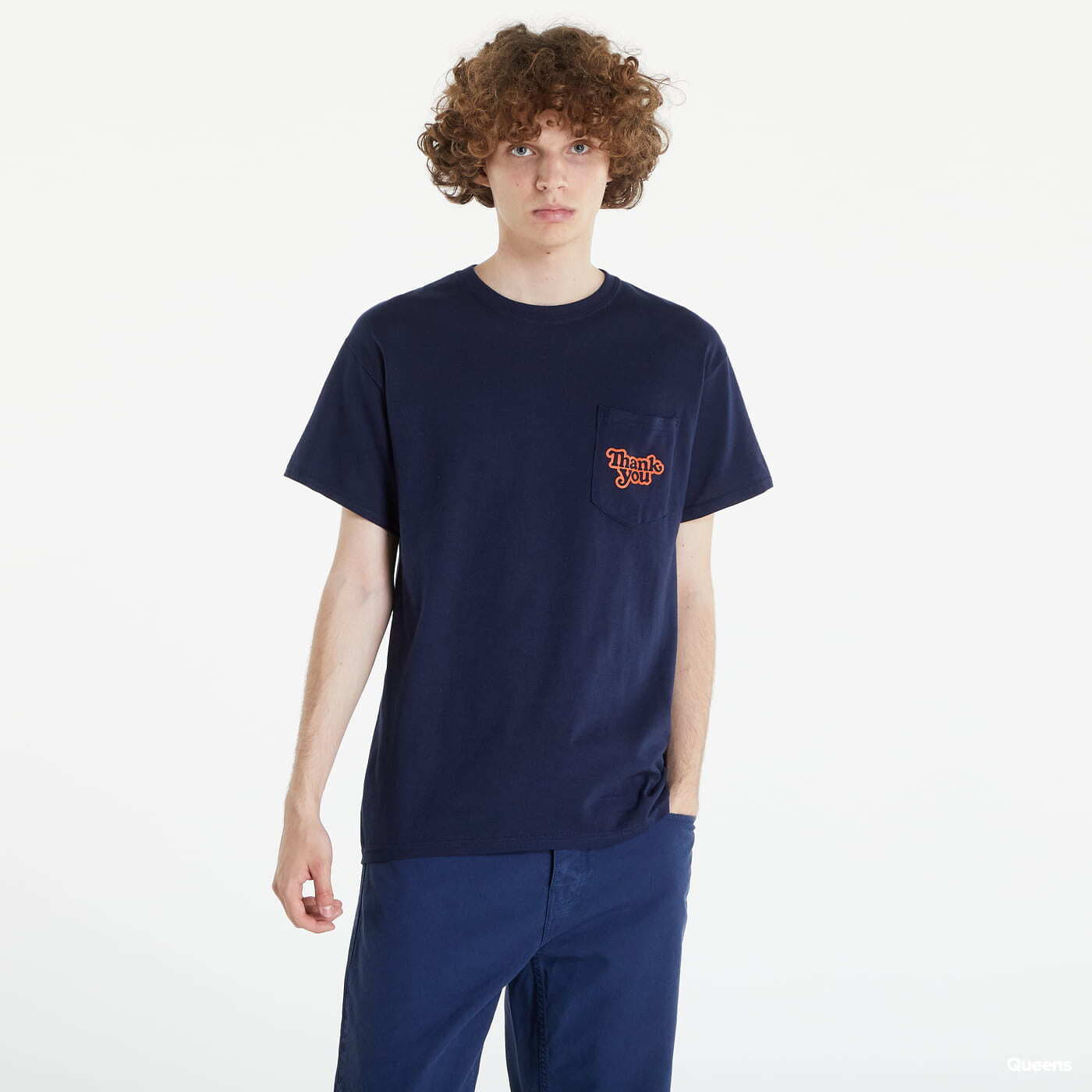 Camisetas Thank You Skateboards Logo Pocket Tee navy