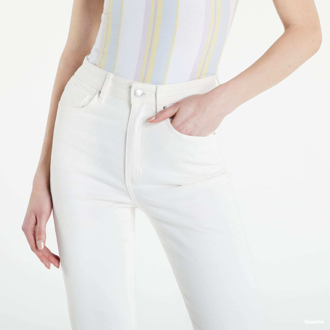 Džíny GUESS Relaxed Fit Denim Pant White