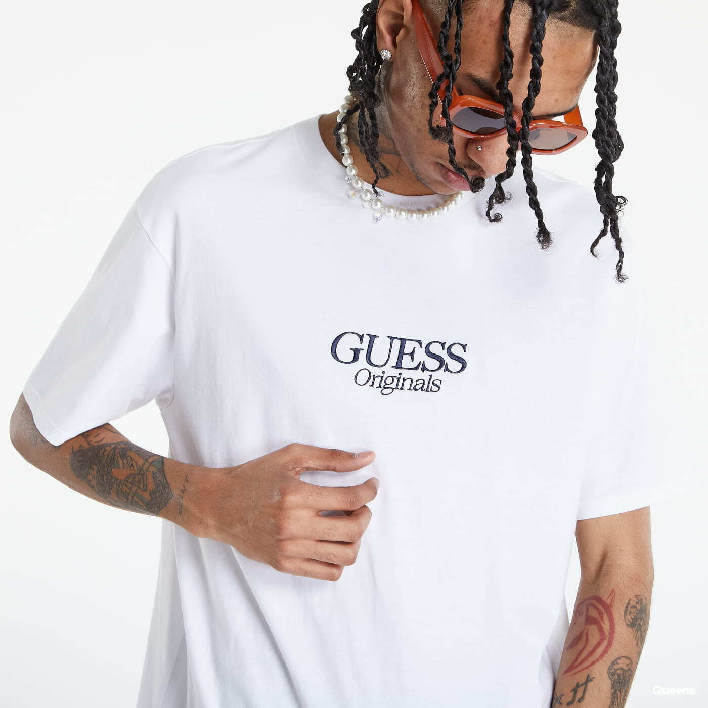 T-Shirts GUESS Front Logo T-Shirt White