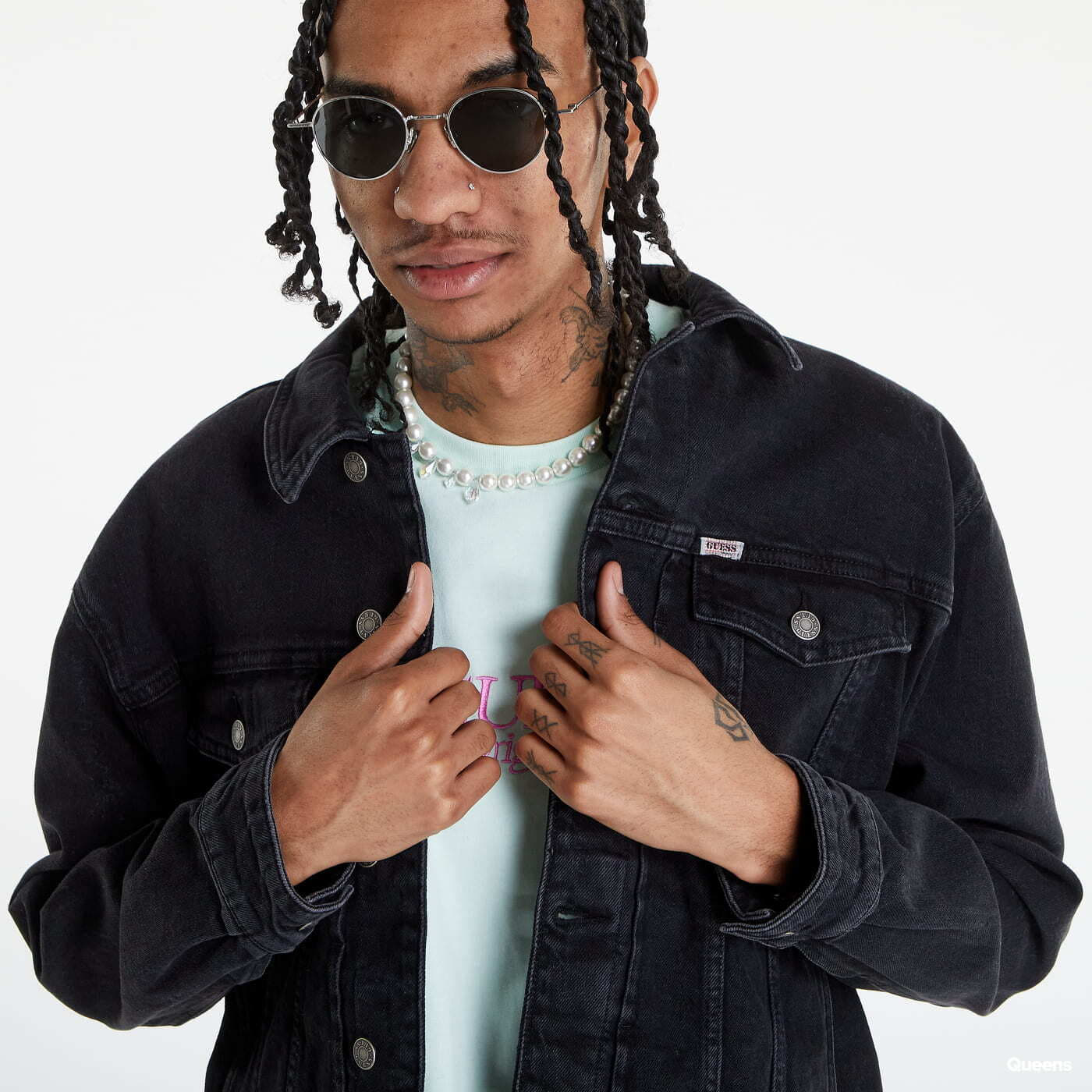 Bundy GUESS Regular Fit Denim Jacket Black
