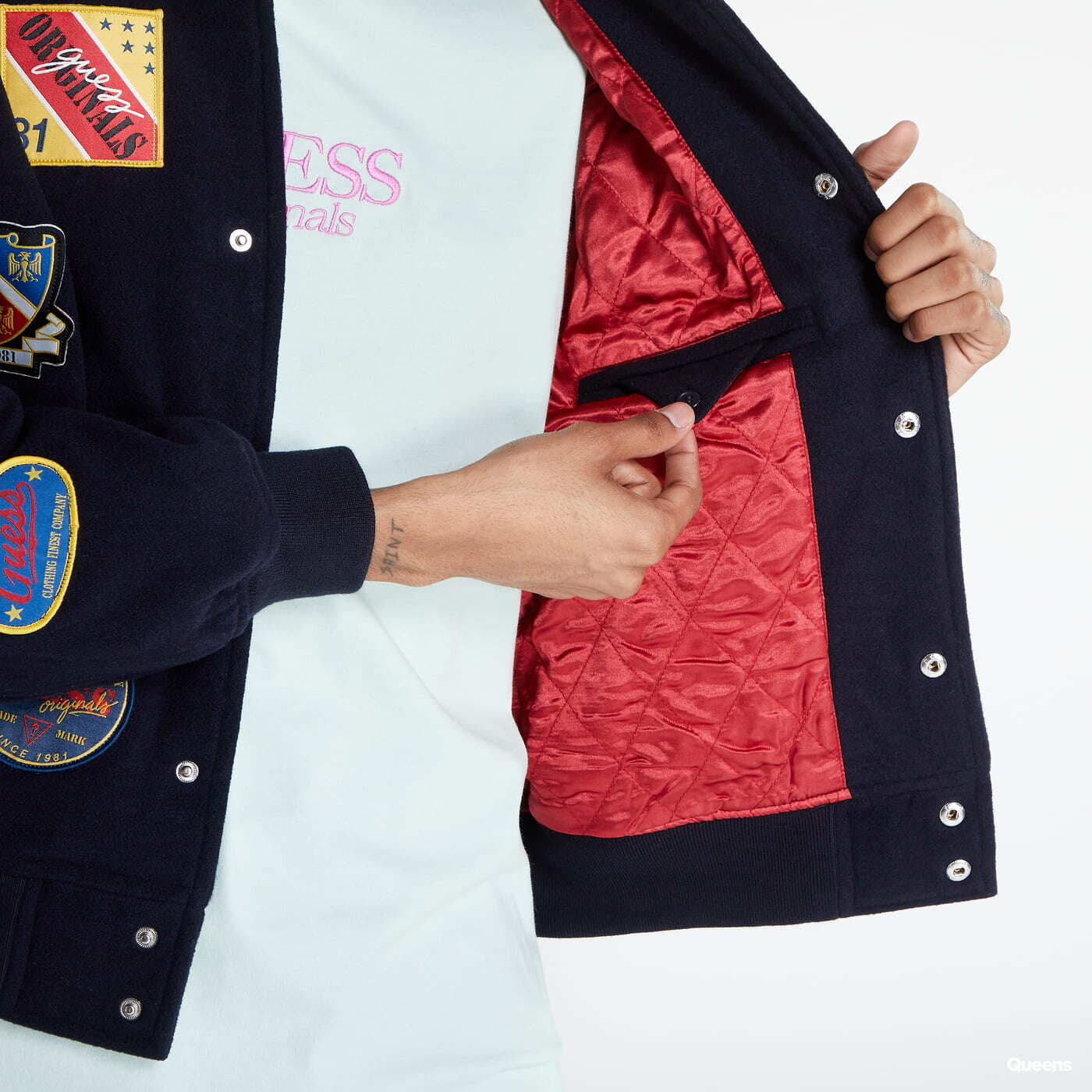 Jackets GUESS Patch Bomber Jacket Navy