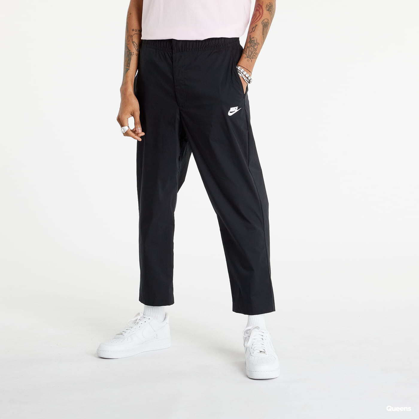 Džíny a kalhoty Nike NSW Spe Woven Unlined Sneaker Pants Black/ White