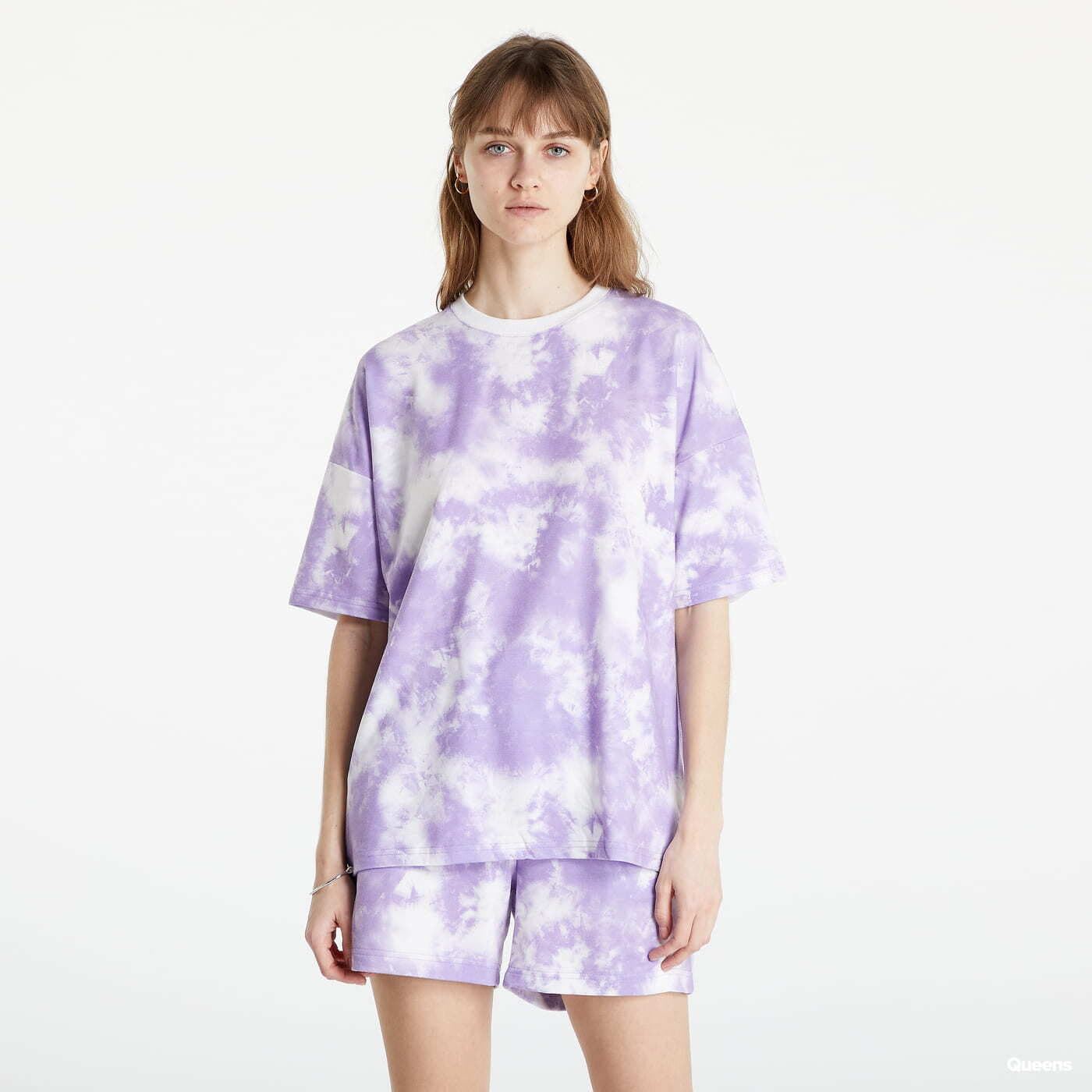 T-shirts Noisy May Short Sleeved Tie Dye Top Purple/ White