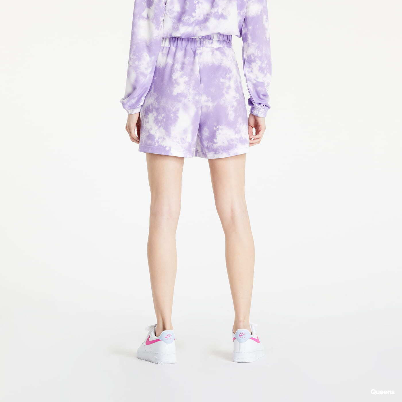Pantaloni scurți Noisy May High Waisted Tie Dye Shorts Purple/ White
