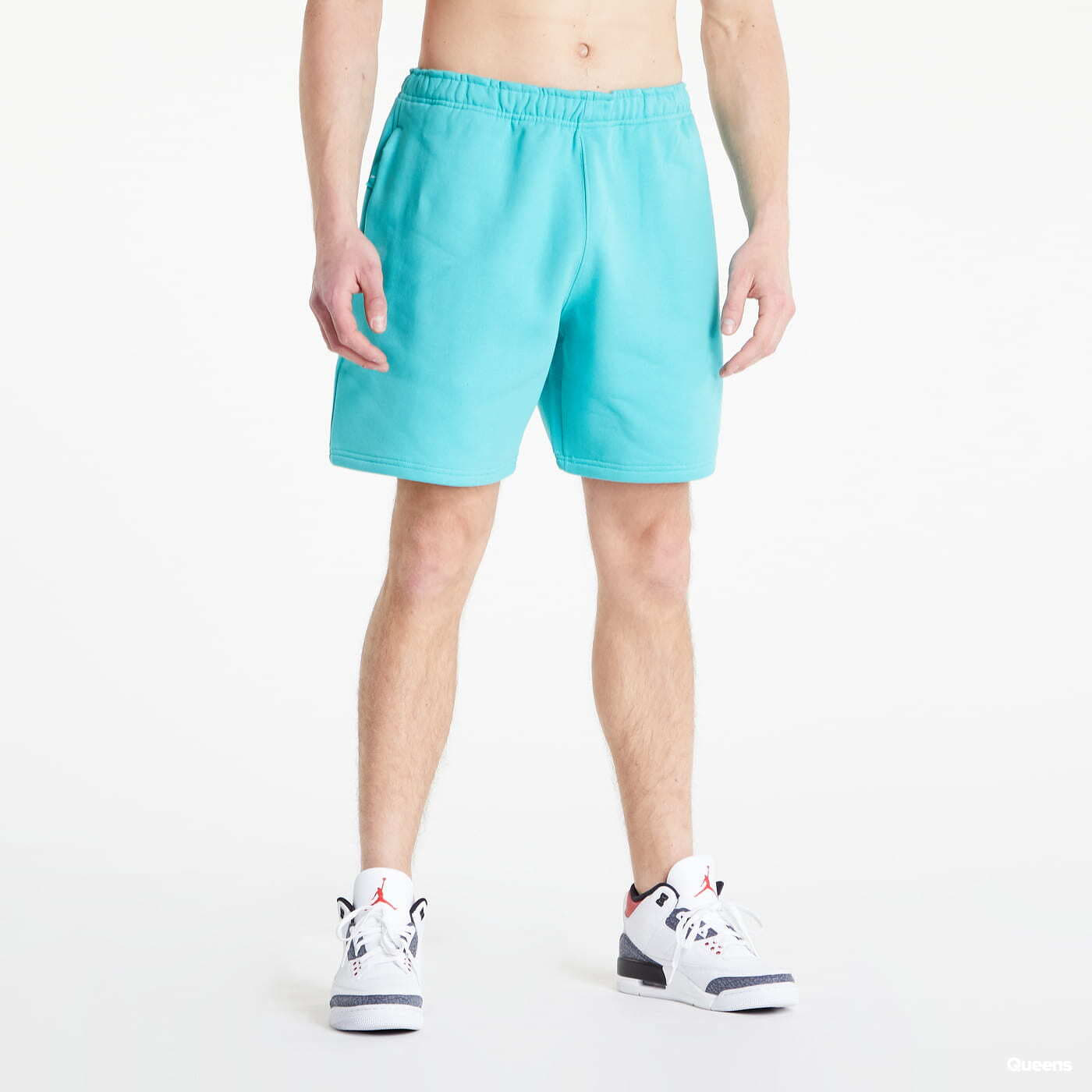 Šortky Nike NRG Solo Swoosh Fleece Shorts Washed Teal/ White