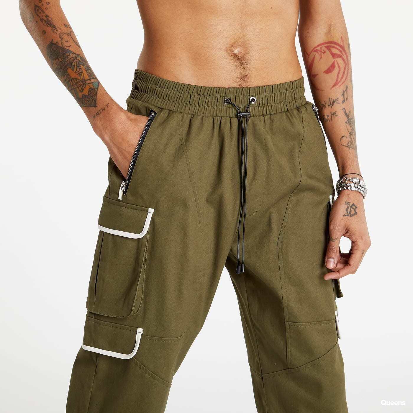 Jeans and trousers Sixth June Multi Pockets Cargo Pants Green