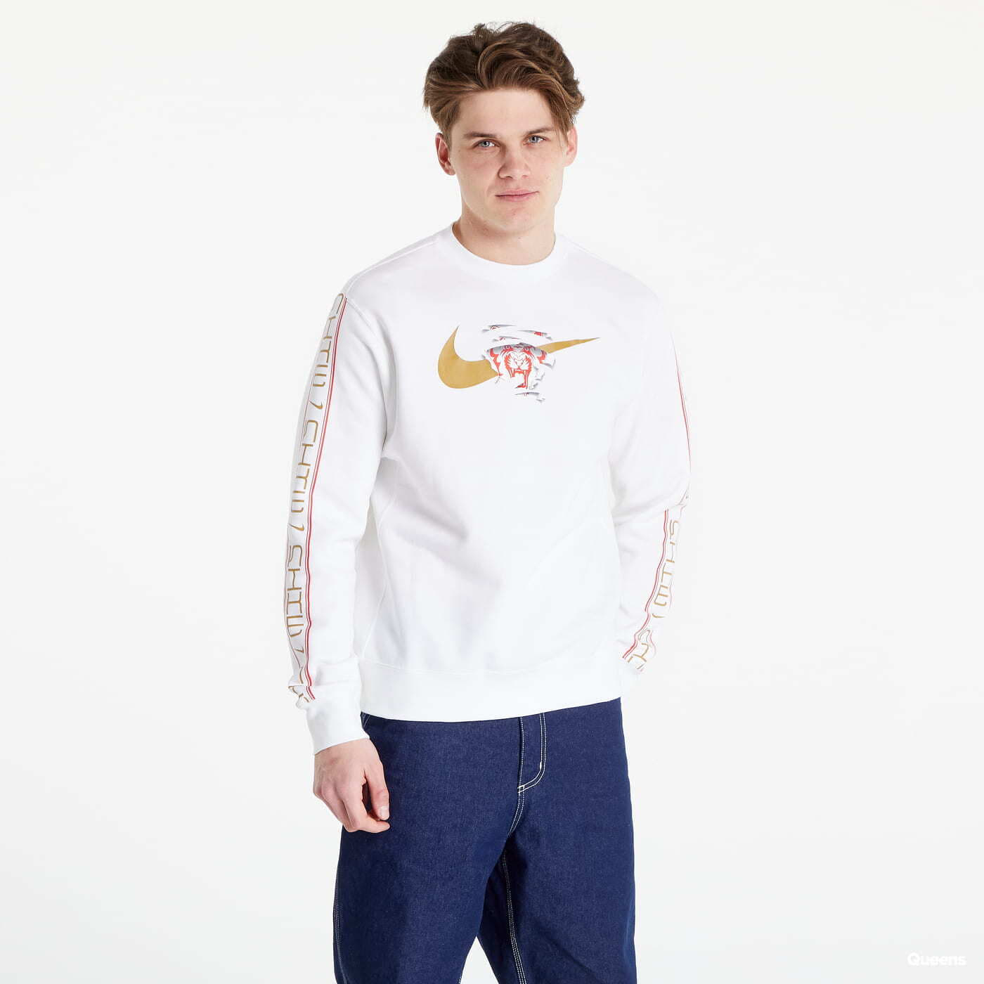 Hanorace Nike Fleece Crew Sweatshirt White